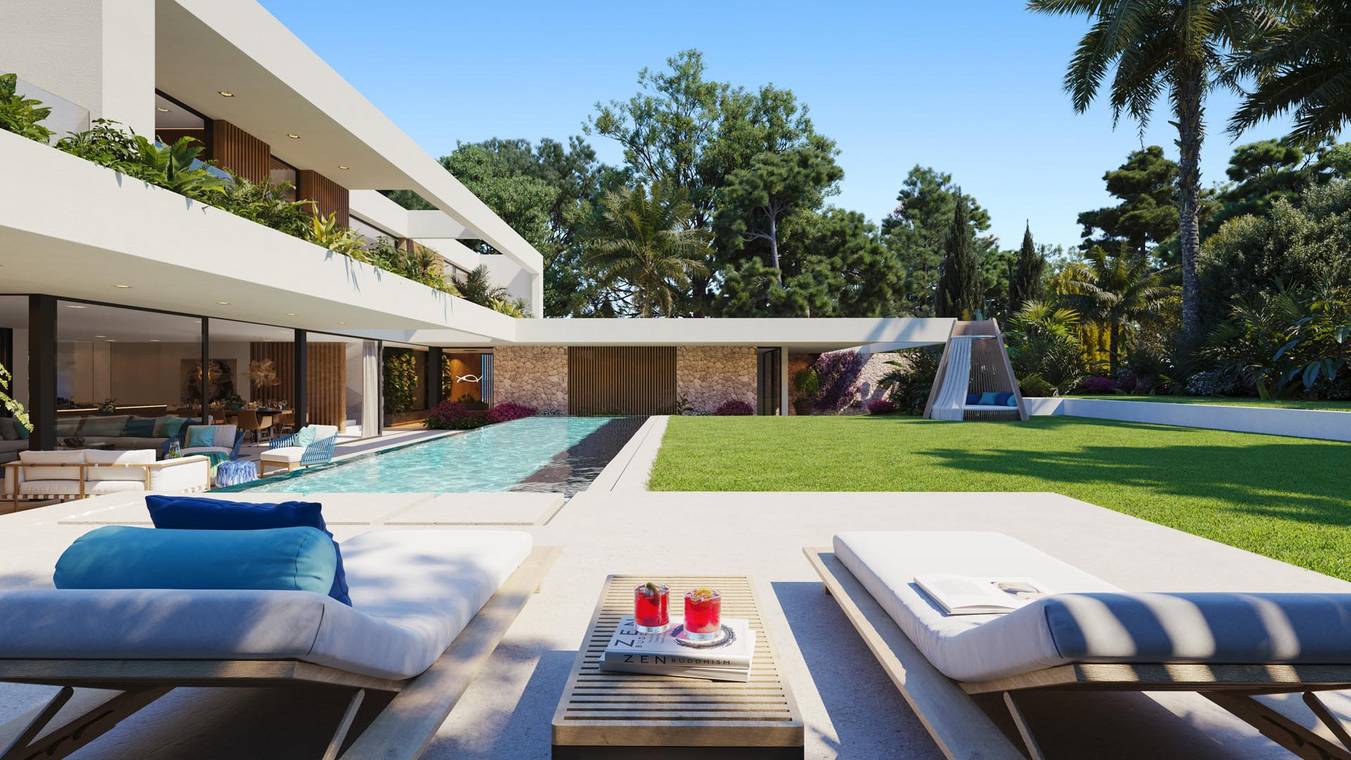 3D Visualisierung Terrasse Pool Luxusvilla Mallorca – CLARITY – gmsvision