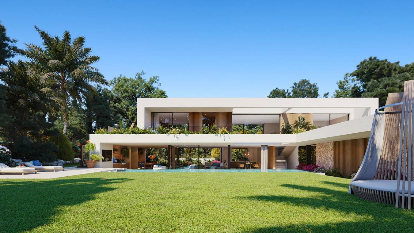 Fotorealistische Architekturvisualisierung Luxusvilla Garten Mallorca – CLARITY – gmsvision
