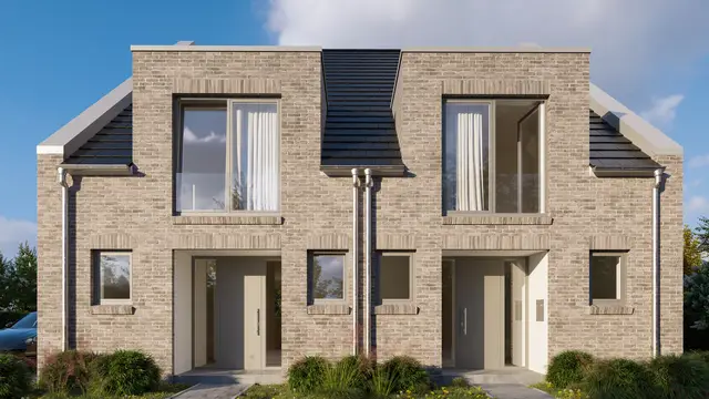 3D rendering of modern townhouses in residential project Bremen