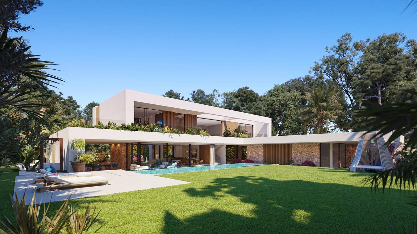 Architectural visualization luxury villa Mallorca with pool and garden – CLARITY Nova Santa Ponsa – gmsvision