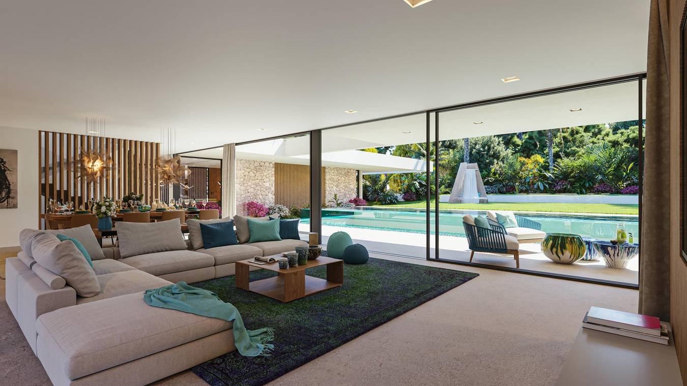 Fotorealistische Innenraumvisualisierung Esszimmer mediterrane Villa Mallorca – CLARITY – gmsvision