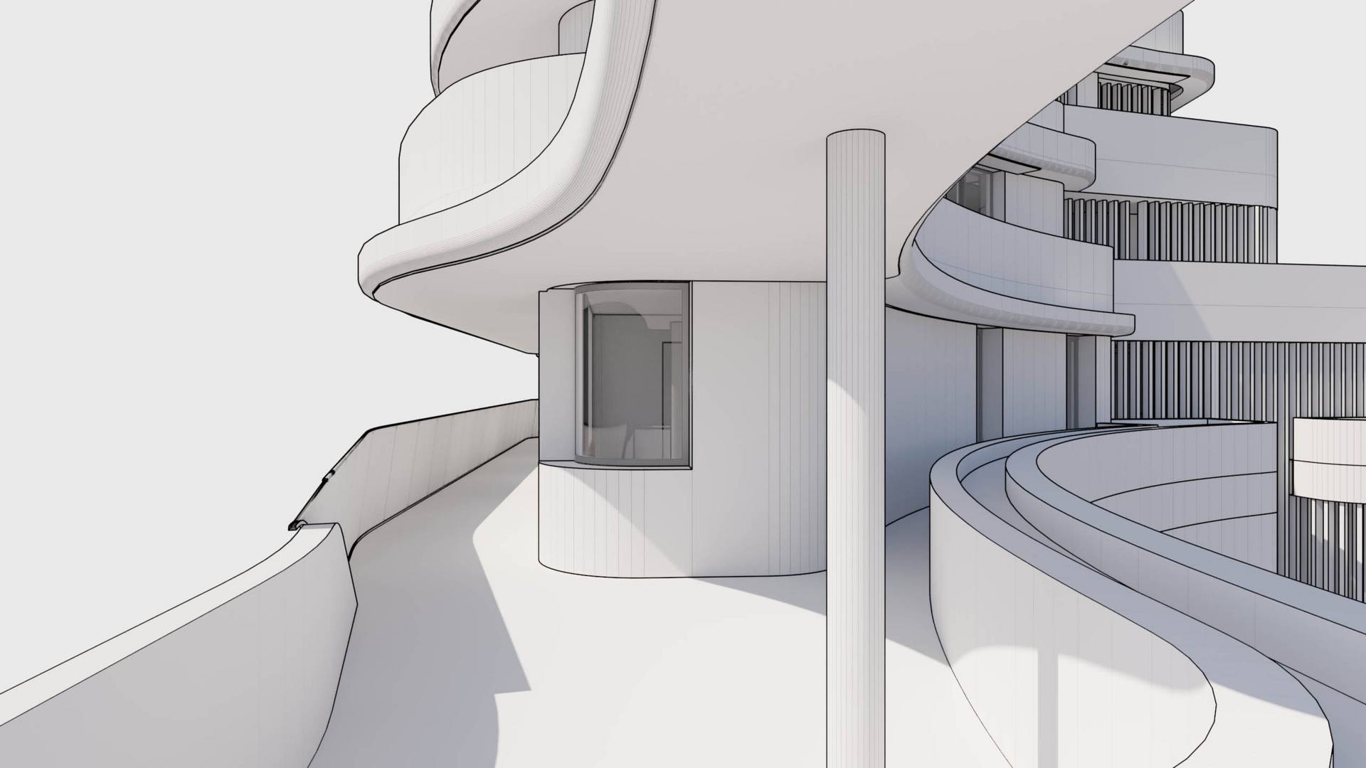 Architekturmodell Detail organische Fassadenstruktur THE ONE Ibiza