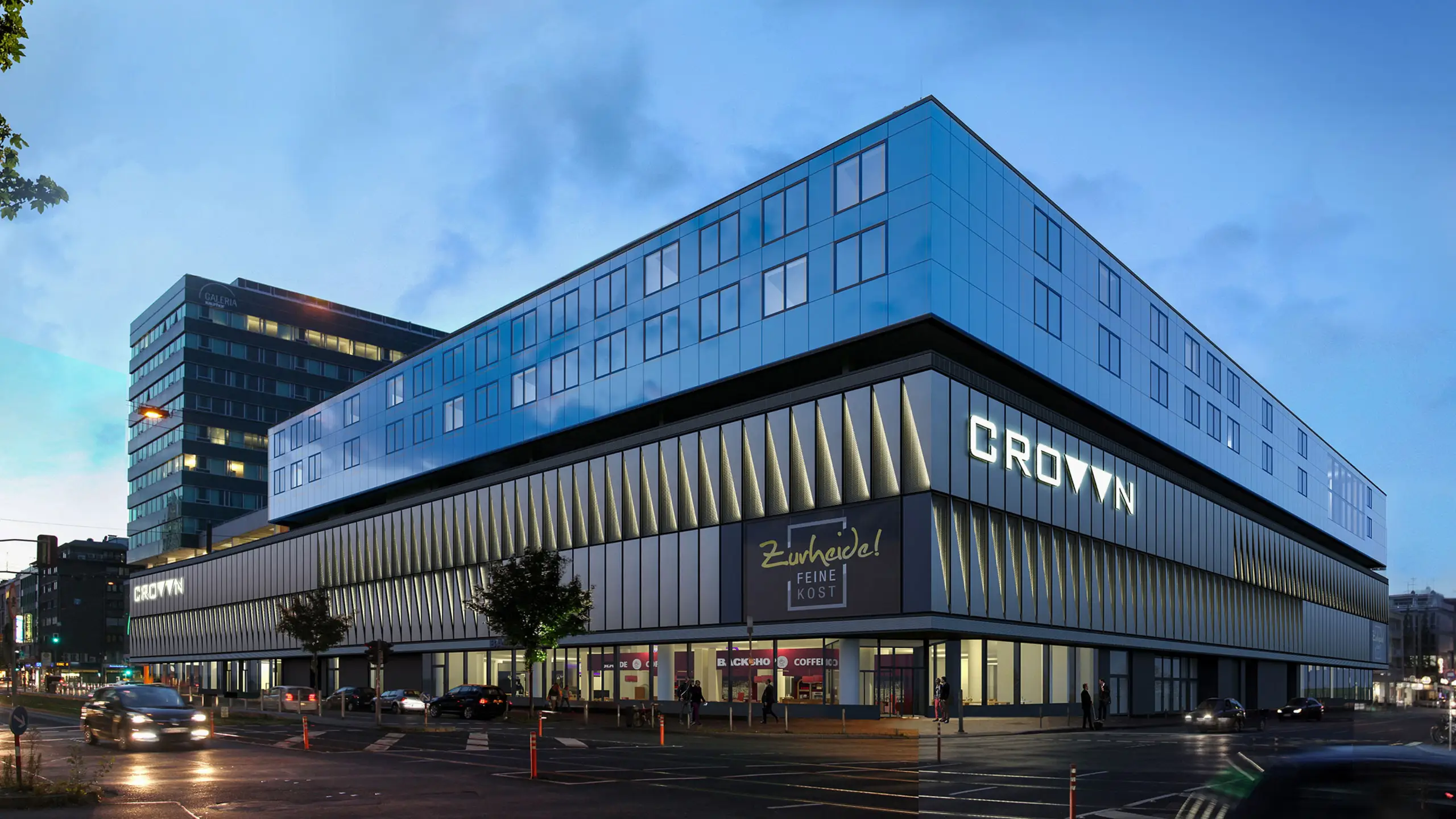 3D Rendering Düsseldorf – Bürogebäude Crown