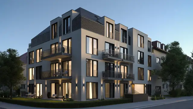 fotorealistische darstellung  Mehrfamilienhaus Frankfurt 