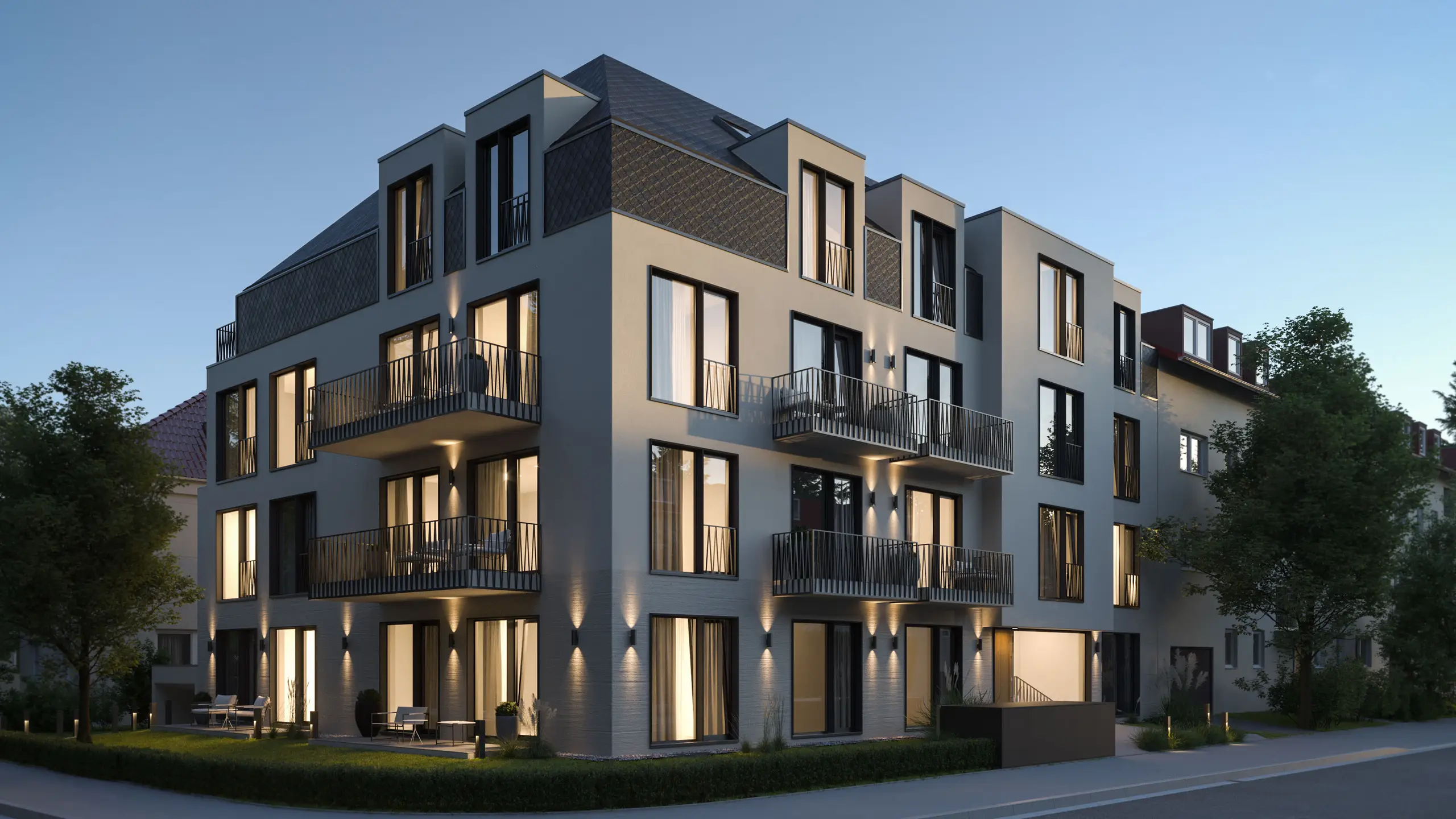 3D Rendering Frankfurt – modernes Einfamilienhaus