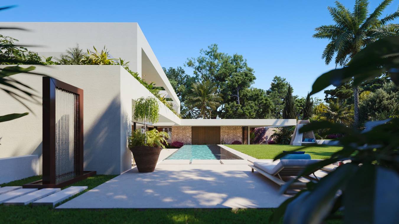 Fotorealistische Architekturvisualisierung Pool Außenbereich Mallorca – CLARITY – gmsvision