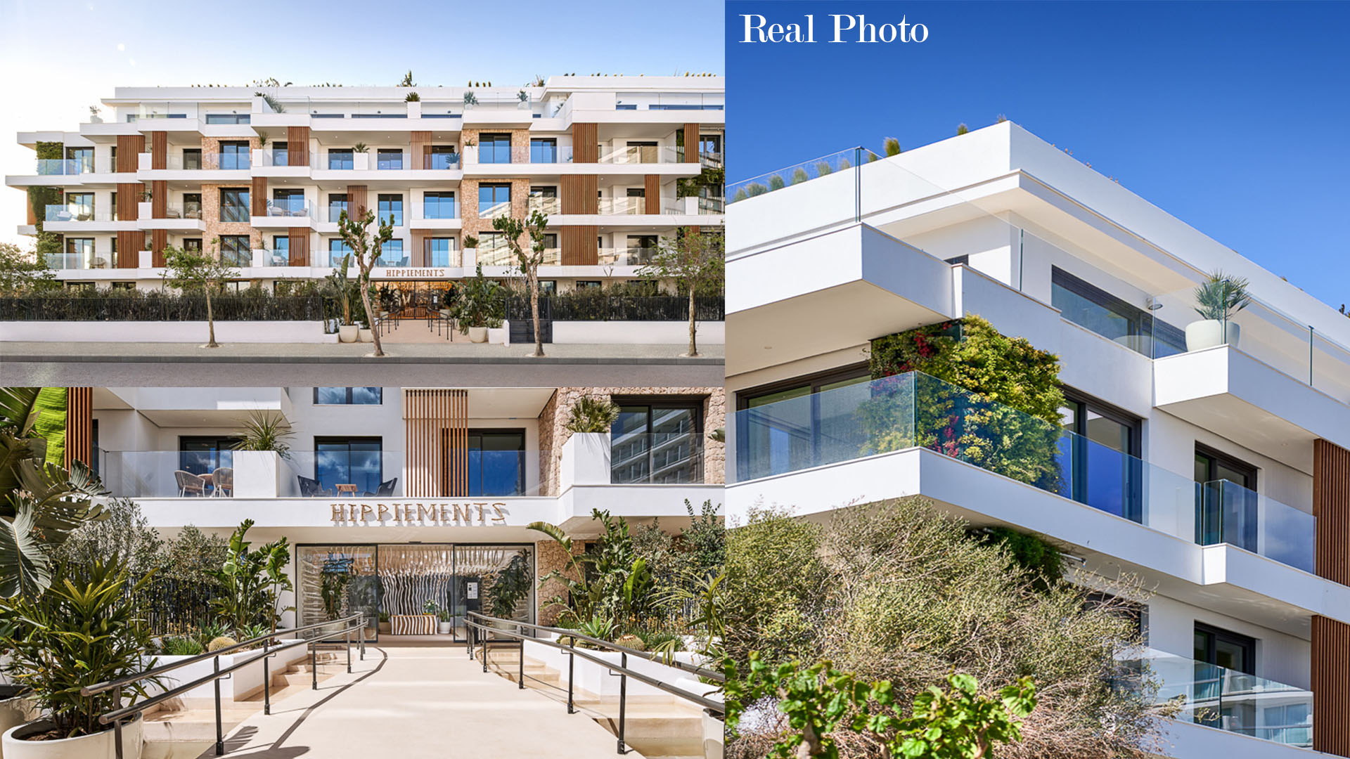 Completed HIPPIEMENTS residential project architecture and façade details in Ibiza